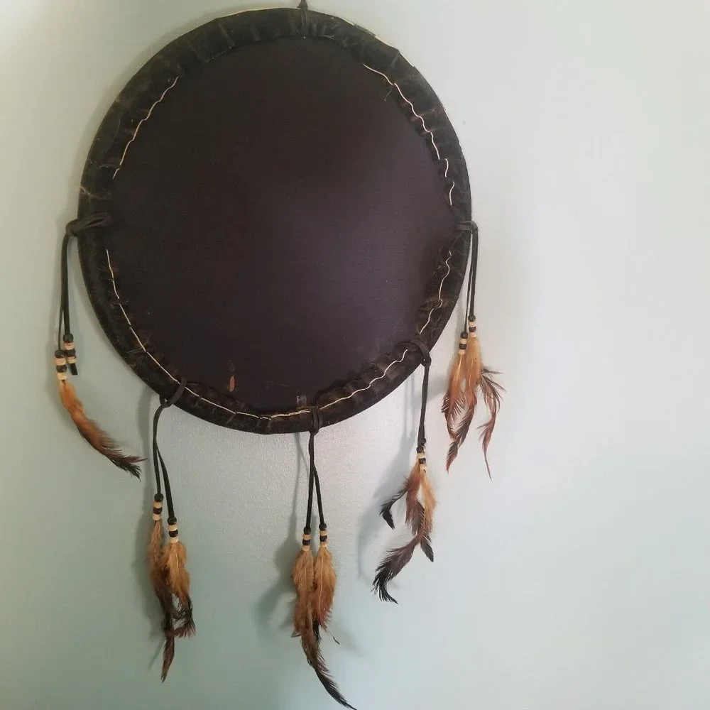 Vintage Dreamcatcher Wall Hanging Decoration Eagle Painting Feathers Mountains - Picture 4 of 9